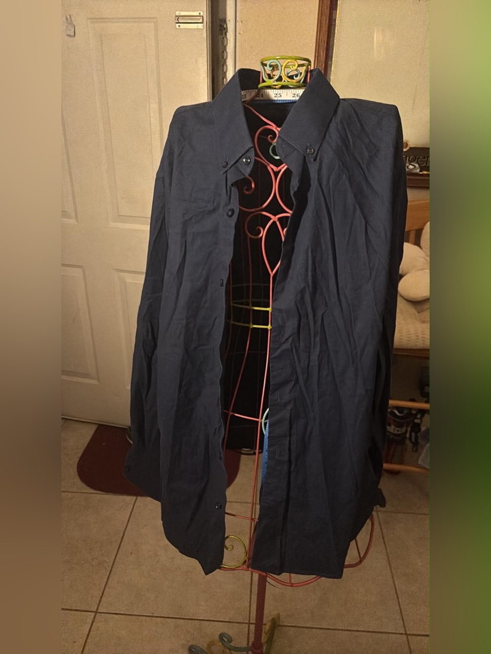 Express Navy Lightweight Button-Front Shirt Jacket